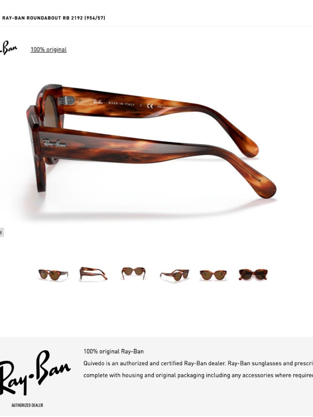 Havana Brown Ray-Ban Roundabout Polarized Sunglasses - Oversized Eyewear Glasses - Picture 5 of 17